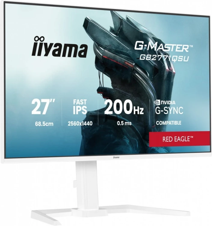 IIYAMA Monitor  27 cali GB2771QSU-W1 QHD,Fast IPS,200Hz,HAS (150) PIVOT,     2xUSB 3.2, 2xUSB C, 0,5ms, 2xHDMI, DP, 350cd,Adaptive G-SYNC - 2560 x 144