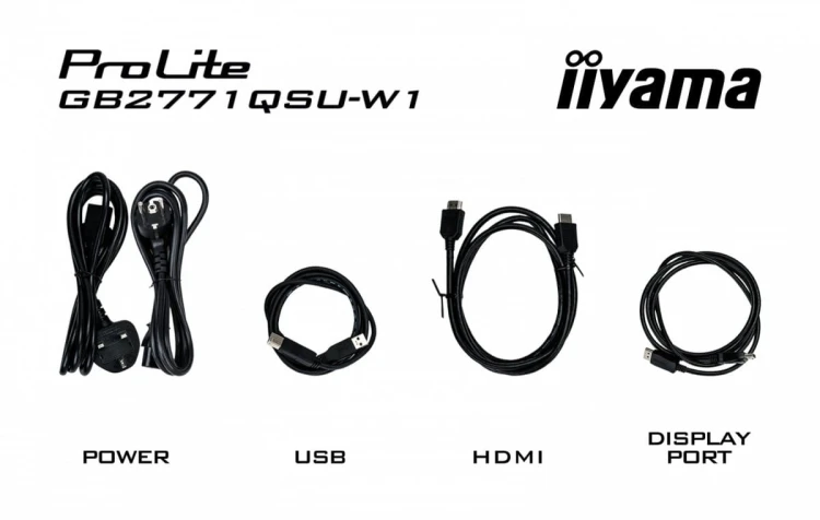 IIYAMA Monitor  27 cali GB2771QSU-W1 QHD,Fast IPS,200Hz,HAS (150) PIVOT,     2xUSB 3.2, 2xUSB C, 0,5ms, 2xHDMI, DP, 350cd,Adaptive G-SYNC - 2560 x 144