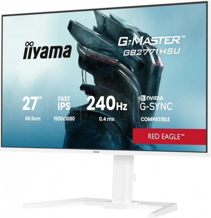 IIYAMA Monitor 27 cali GB2771HSU-W1 0.4ms,Fast IPS, HAS (150) PIVOT,        1xUSB 3.2, 1xUSB C, 240Hz, DP, 2xHDMI,Adaptive G-SYNC - 1920 x 1080 @48-24