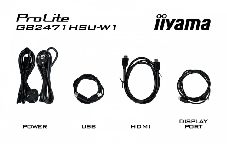 IIYAMA Monitor 23.8 cala GB2471HSU-W1 IPS,FHD,240Hz,2xHDMI,DP,1xUSB 3.2,     1xUSB C, Adaptive G-SYNC - 1920 x 1080 @48-240Hz  DisplayPort Only