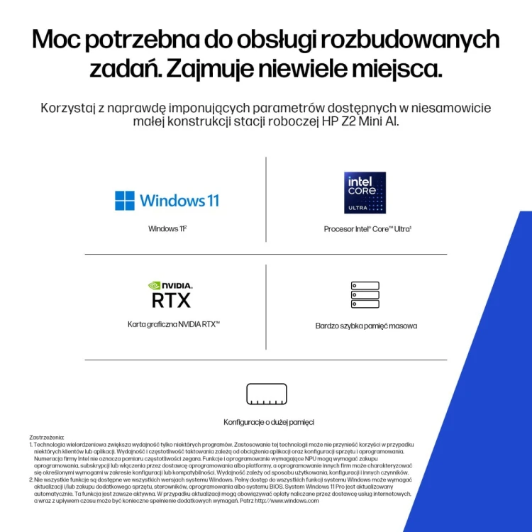 HP Z2MiniG1i U7265 32GB/1TB PC Intel Core Ultra7 265, 1TB SSD, 32GB DDR5, NVD RTX A1000, W11 Pro 64, 1-1-1 Wty,