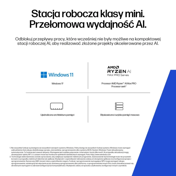 HP Z2MiniG1a RAIMP390 64GB/1TB PC AMD RAI Max PRO 390, 1TB SSD, 64GB LPDDR5X, W11 Pro 64 NG PRM, 1-1-1 Wty,