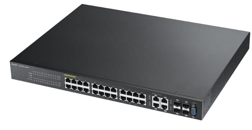 Zyxel 24xGb PoE 4xRJ45/SFP 2xSFP L2+switch GS2210