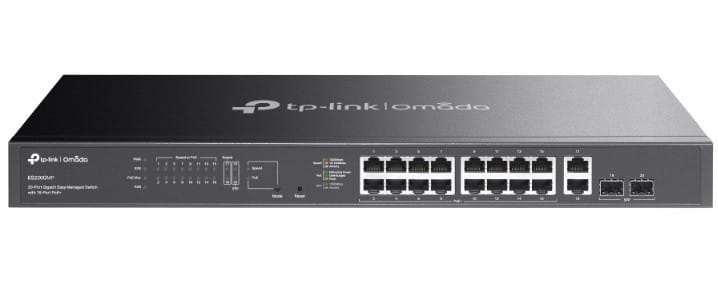 TP-LINK Przełącznik Omada 20-Port GB Easy Managed Switch with 16-Port PoE+   PORT: 16× Gigabit PoE+ Ports, 2x Gigabit Non-PoE Ports, 2× Gigabit SFP Po