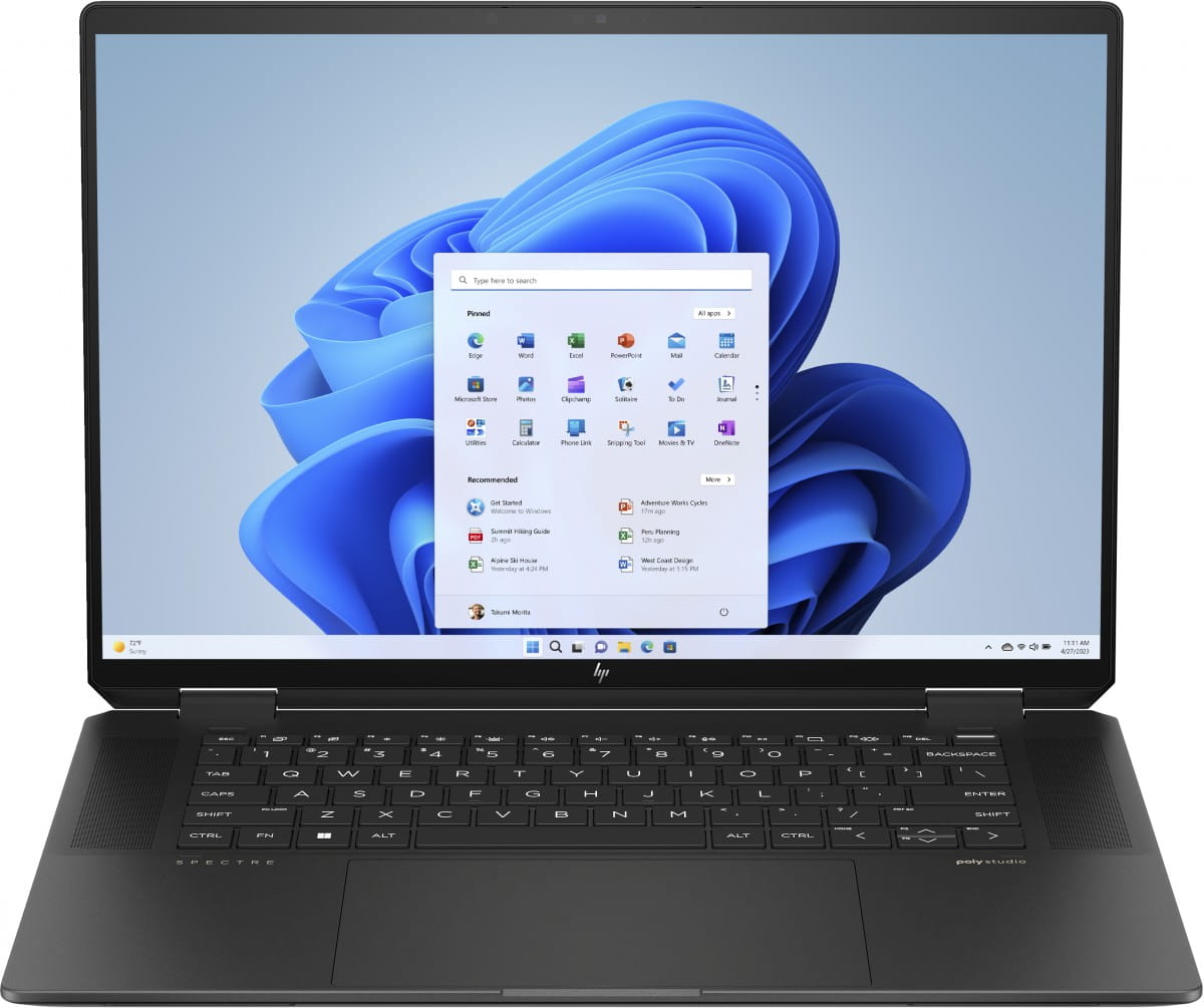 HP Spectre x360 Touch 2.8K (2880 × 1800) UWVA OLED 48-120Hz AG GorillaG SDR 400n HDR 500n U7-155H 16GB 1TB RTX 4050 6G W11P 2/2/0