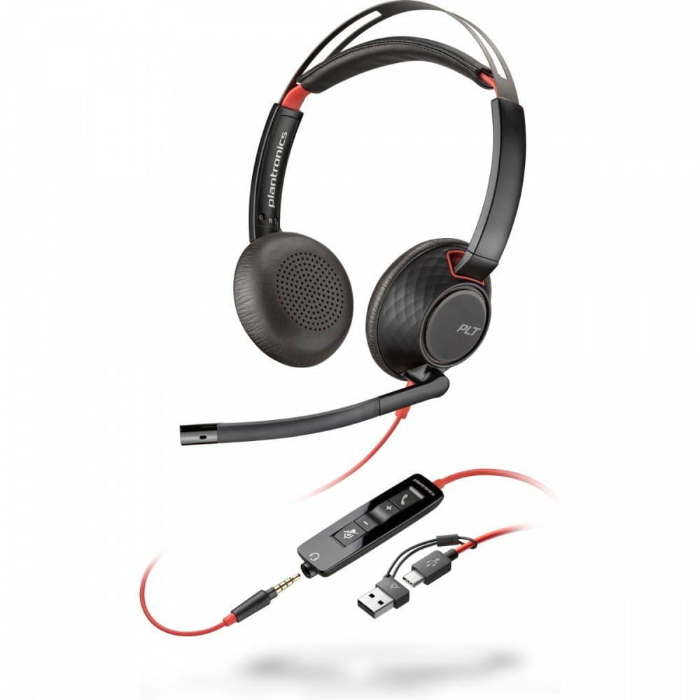 POLY Zestaw słuchawkowy Blackwire 5220 USB-C + USB-C/A (Bulk) 8X231A6