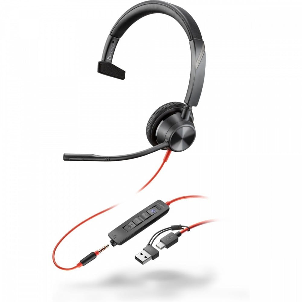 POLY Zestaw słuchawkowy Blackwire  3315 -M USB-C +USB-C/A 8X218AA