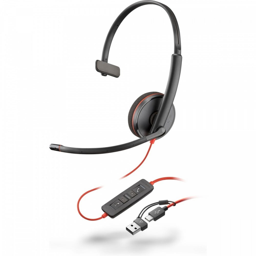 POLY Zestaw słuchawkowy Blackwire 3210 USB-C + USB-C/A (Bulk) 8X2J8A6